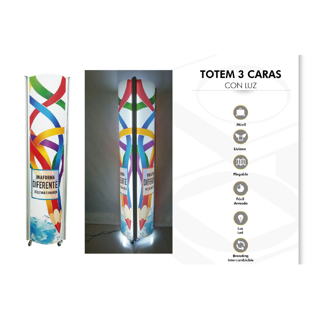 Totem 3 Caras con Luz