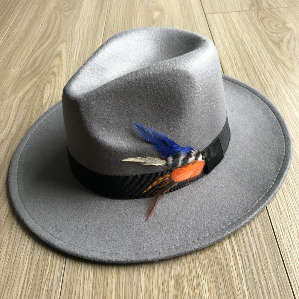 Sombrero Poliester Gris 3 Plumas