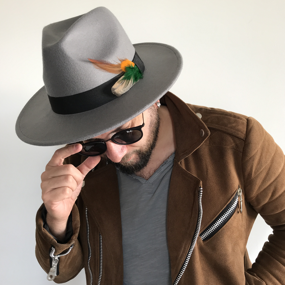 Sombrero Poliester Gris Plumas Varias