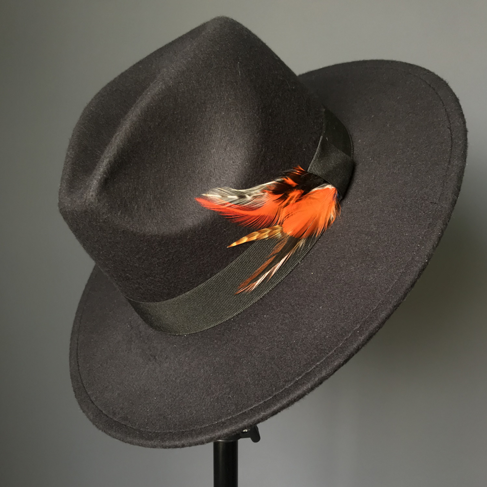 Sombrero Poliester Negro Plumas Varias